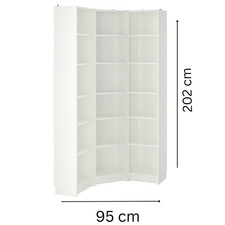 White BILLY Corner Bookcase Shelving Unit Display Storage Organizer 202cm Tall