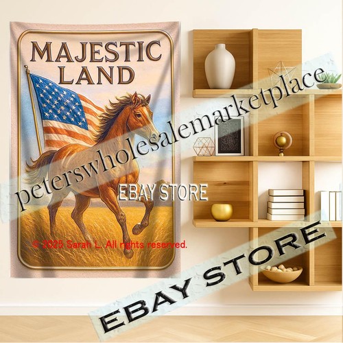 Patriotic horse wall tapestry - wall,
