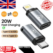 USB-C to 8-Pin Adapter 20W Fast Charging Data Sync Converter Connector UK 2pcs