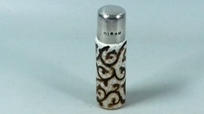 VICTORIAN SILVER TOP SCENT BOTTLE CHARLES MAY 1890 STERLING CERAMIC