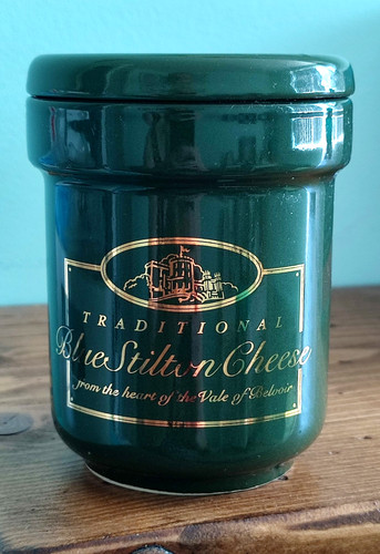 Dark green stilton cheese - stilton, jar