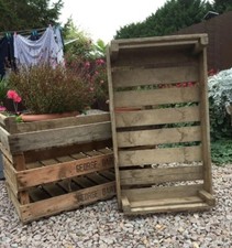 VINTAGE RUSTIC WOOD FARM TRAY APPLE CRATE POTATO CHITTING BUSHEL BOXES.