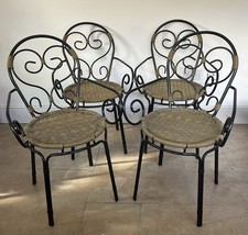 French Provence Garden Chairs  Patio Chairs - Wrought Iron, Heart Shape Backs