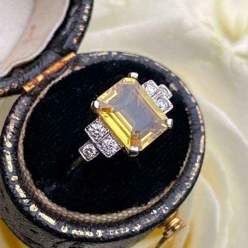Emerald cut yellow - 3.50, ct