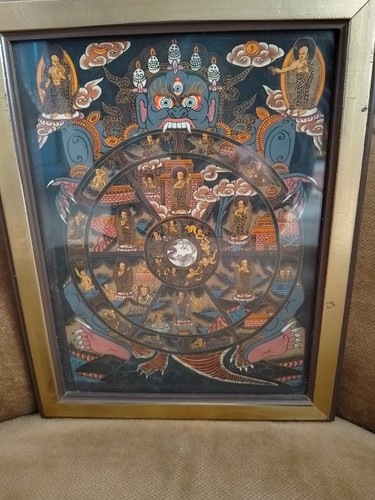 Vintage thangka tibetan - vintage,