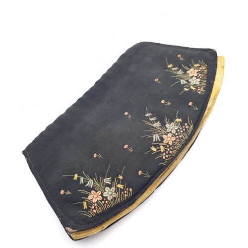 Antique embroidered silk bag - antique,