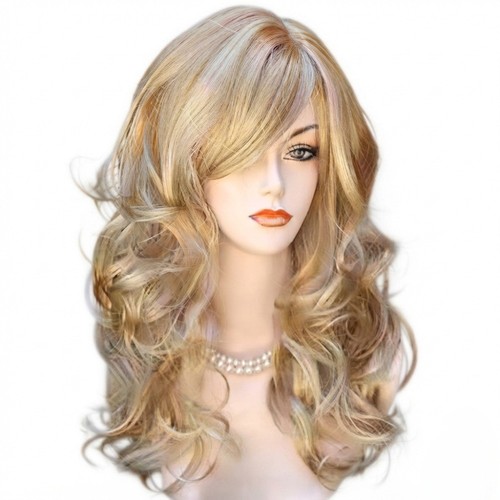 Blonde wigs shoulder length - blonde,