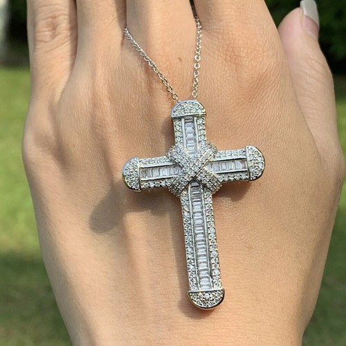 3ct baguette diamond necklace - diamond,