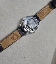 Mickey Mouse Steamboat Willie Colour Watch With Leather Strap And Porthole Front