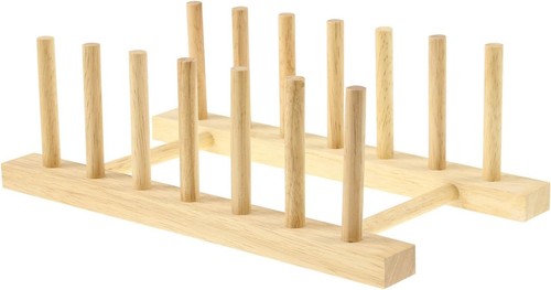 5001 wooden plate rack wood - plate, rack,