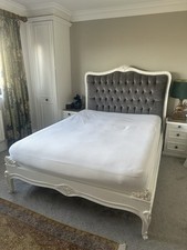 Beautiful hand carved rustic design French bed. 