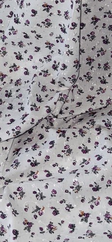 White plum green ditsy - white, floral