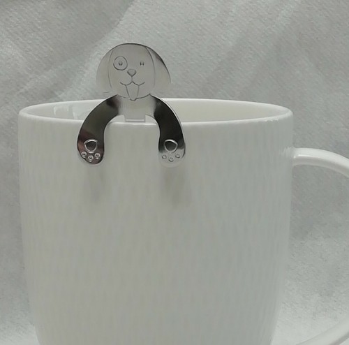 Cute tea spoon dog - tea, mug