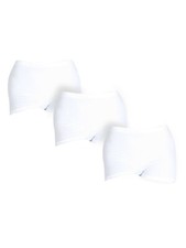New Pack Of 3 Womens Ladies Plain Underwear High Waist Stretch Boxer Shorts Lot