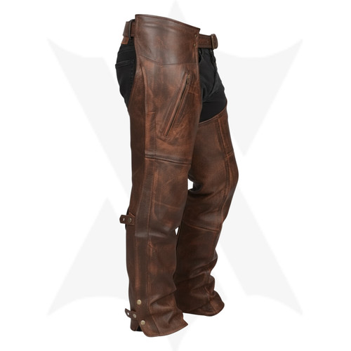 Distressed brown leather - distressed,