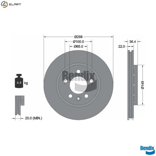 Brake disc bds1356 - 2x,