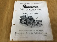 Ransomes MG C29 toolbar manual Publication number 15523E.