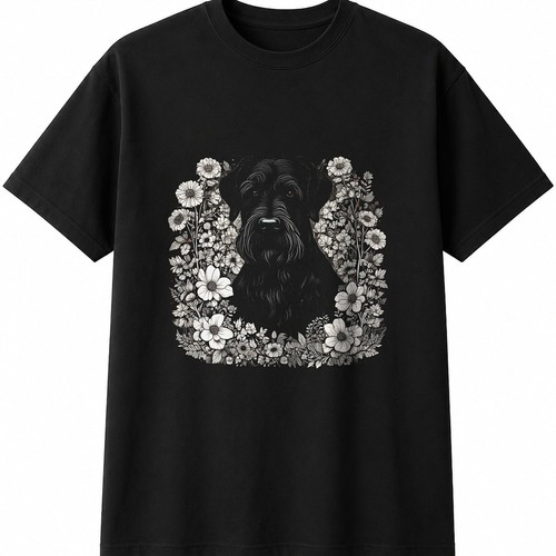 Graphic giant schnauzer dog - schnauzer,