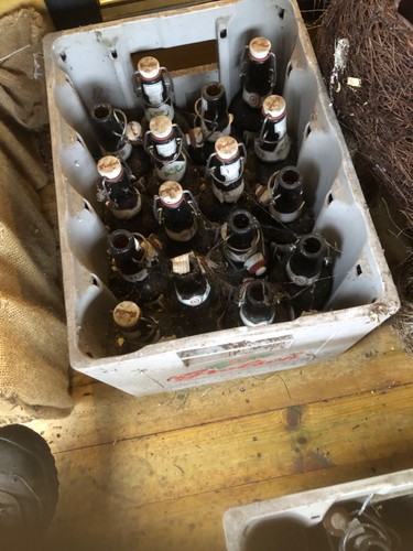 Crates vintage - crates, bottles)