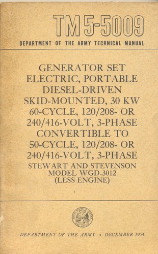Tm5 5009 generator diesel - tm5-5009,