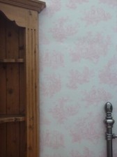 Baby Pink - Toile De Jouy Wallpaper - Provencale - Shabby Chic - French - 6121 