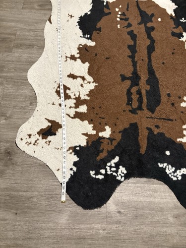 Faux cowhide area rug tricolor - faux,