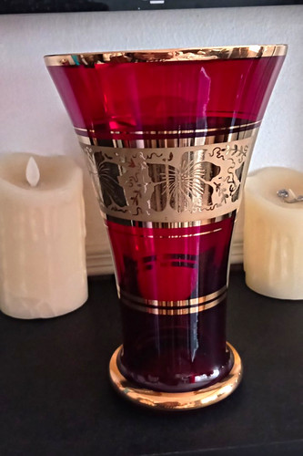 Vintage bohemian ruby red - ruby, glas