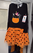 Halloween Girl's 2-Piece Cat Unicorn Tutu Dress & Legging Set (Size 3 -9 )