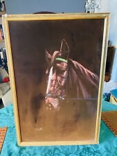 Vintage On Velvet Painting Of Horse Robert Ixer