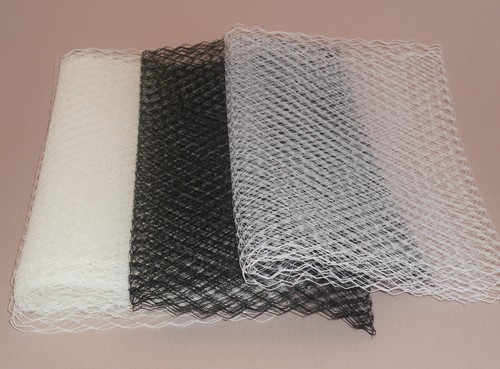 Bandeau visor birdcage veil - visor, on