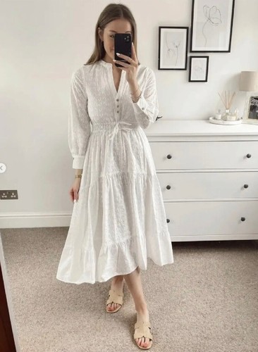 Zara dress cutwork embroidered - cutwork,