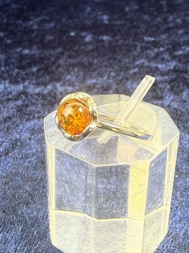 925 silver baltic amber ring - 925,