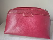 JOBIS RED Leather Makeup Bag Cosmetic Bag