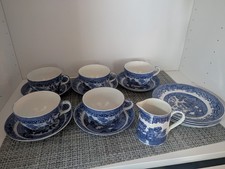 Vintage Blue Willow Tea Set