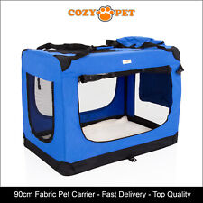 Fabric Dog Crate 90cm Blue by