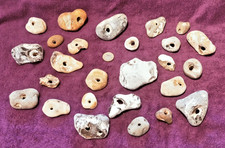 26 x Rare Natural Hag Stones. Pagan/wicca/wishes/holey/lucky stones   .. B26M