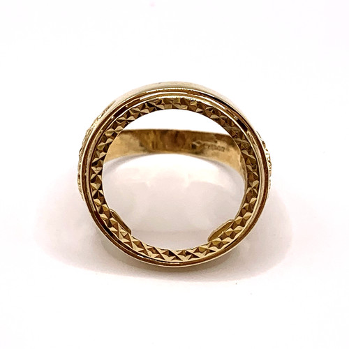 Full sovereign mount ring - sovereign, 9ct
