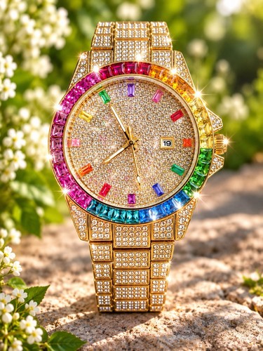 Men gold tone - tone, rainbow