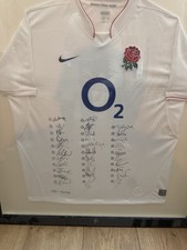 Signed 2009 England Rugby Shirt – Signatures of  Wilkinson, Moody & Tindall
