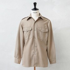 New Unissued French army beige khaki long sleeved shirt cream safari