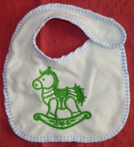 New baby bib rocking horse - new, bib,