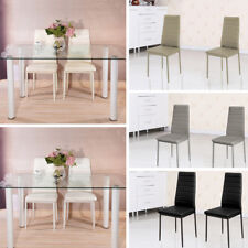 PU Leather High Back Dinning Chairs Kitchen Living Room 2/4/6pcs Steady Seats