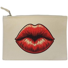 'Red Lips Kiss' Canvas Clutch