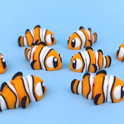 Printed flexi clown fish - 3d,