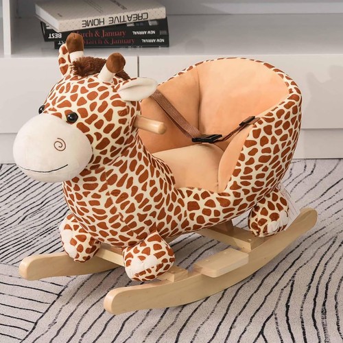 Plush giraffe rocking ride - rocking, on