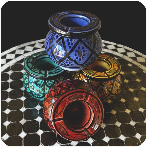 Moroccan storm ashtray ceramic - ashtray,