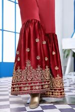 Ladies Trousers Pakistani Indian Wedding Sharara Embroidery Pant Shalwar SF101