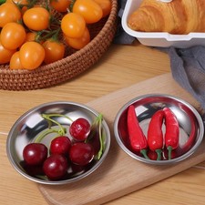 1PC Small Sauce Dish Stainless Steel Seasoning Dish Appetizer Condiment Tray