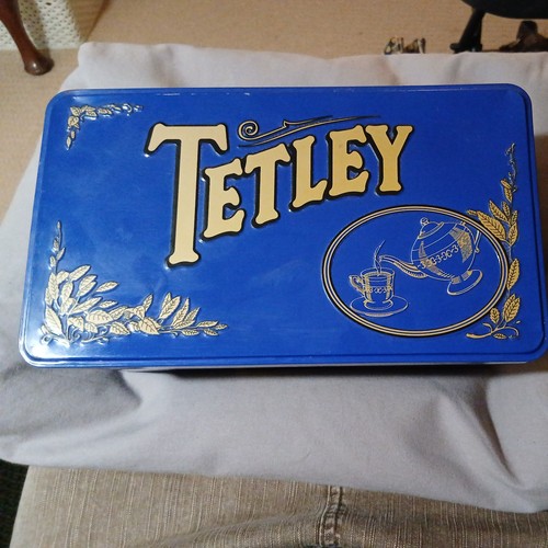 Tetley tea tin royal blue - tetley,