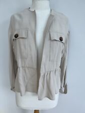 BNWOT ZARA Peplum Open cream/ Beige Lightweight combat style Jacket XS